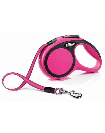 FLEXI Automatische Leine New Comfort L Belt 5 m rosa