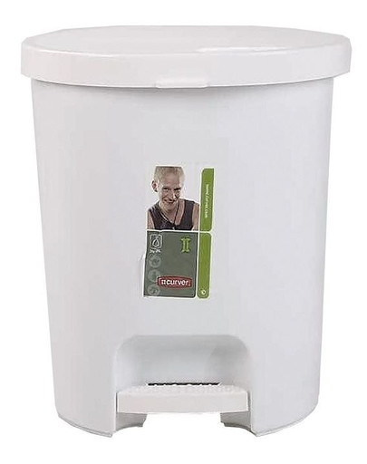 CURVER Abfallkorb mit Pedal 25 l weiß