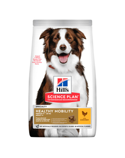 HILL'S Science Plan Canine Adult Healthy Mobility Medium Chicken 14 kg Hundefutter für mittelgroße Rassen - Gelenkunterstützung mit Huhn