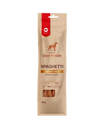 MACED Super Premium Spaghetti mit Schweinefleisch Hundeleckerli 40 g