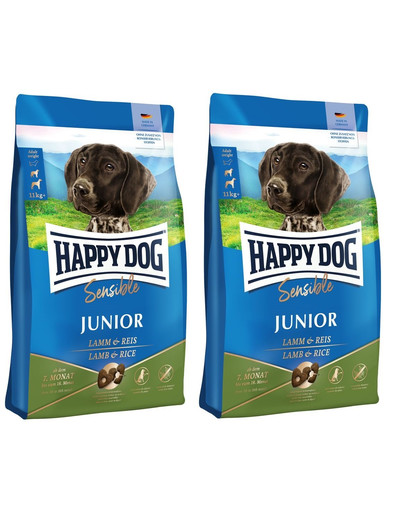 HAPPY DOG Sensible Junior Lamb mit Reis 20kg (2 x 10 kg)