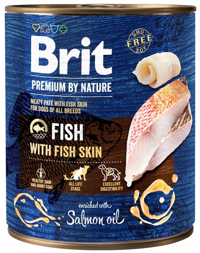 BRIT Premium by Nature 18 x 800 g Fisch und Fischhaut natürliches Hundefutter
