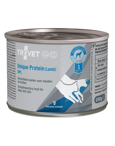 TROVET Unique Protein Lamb UPL Nassfutter für Hunde und Katzen mit Lammfleisch 6x200 g