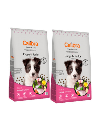 CALIBRA Dog Premium Line Puppy&Junior 24 kg (2 x 12 kg)