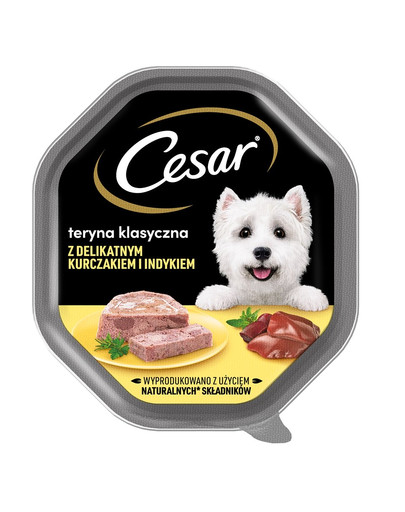 CESAR 150 g  Nassvollnahrung für ausgewachsene Hunde: Terinne mit zartem Huhn und Truthahn