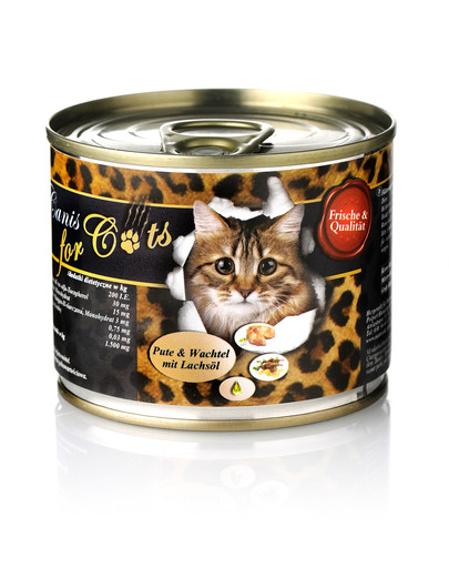 O'CANIS for Cats Pute, Wachtel und Lachsöl 200 g