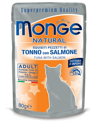MONGE Natural Cat Thunfisch mit Lachs in Gelee 80 g