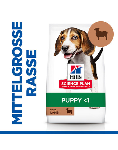HILL'S Science Plan Puppy <1 Medium breed Trockenfutter mit Reis und Lammfleisch 14 kg