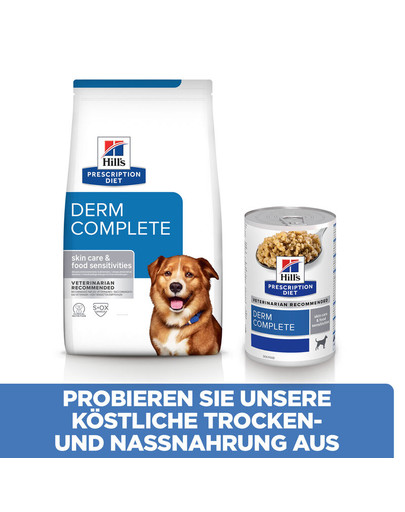 HILL'S Prescription Diet Canine Derm Complete 12 kg Futter zur Stärkung der Hundehaut