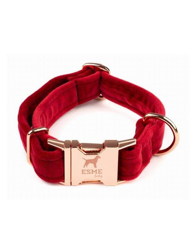 ESME FOR DOG Hundehalsband aus Velours cherry S 2 cm