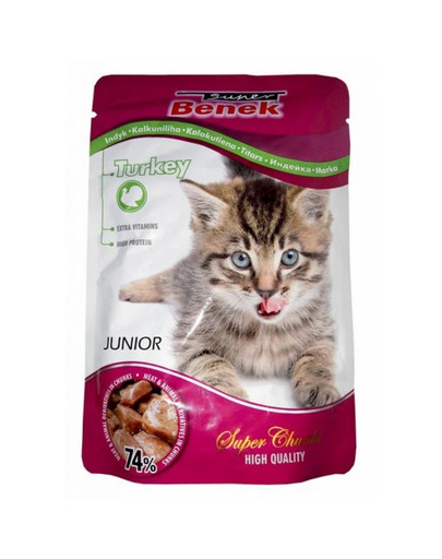 BENEK Beutel für Katzen mit Putenstücken in Sauce 100g