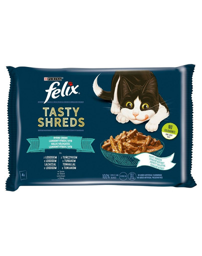 FELIX Tasty Shreds Fischaromen mit Lachs und Thunfisch 4x80g