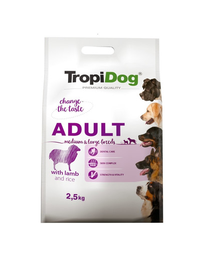 TROPIDOG Premium Adult SMALL BREEDS with LAMB and RICE 2,5kg