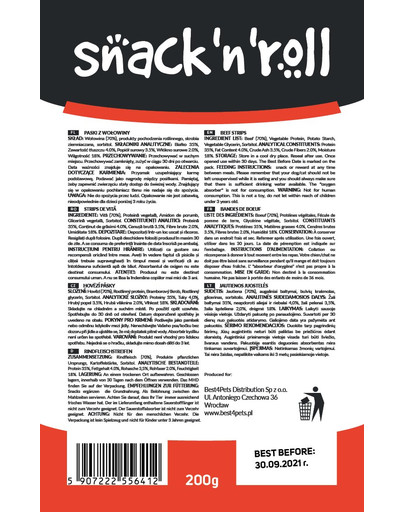 SNACK & ROLL Beef Strips Rindfleischstreifen 200 g