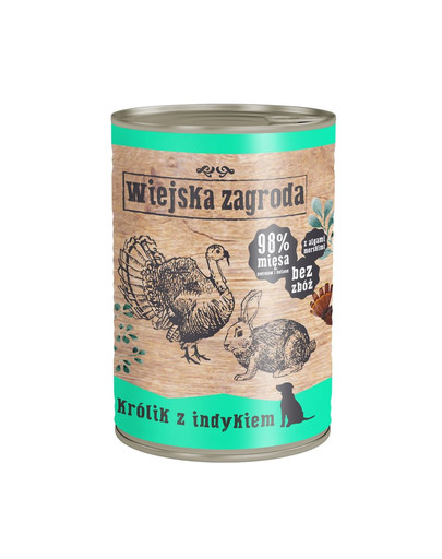 WIEJSKA ZAGRODA Kaninchen mit Truthahn 400g GRAIN FREE