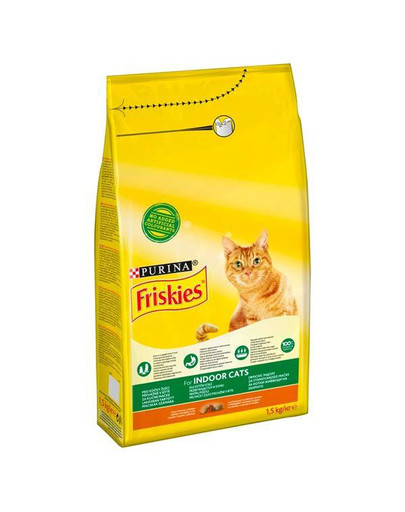 FRISKIES Indoor Katzenfutter mit Huhn und Gemüse 1,5 kg