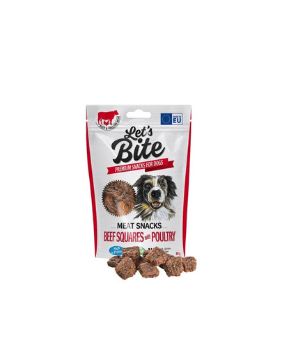 BRIT Let’s Bite Meat Snacks squares 80g Quadrate mit Geflügel und Rindfleisch