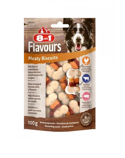 8IN1 Hundeleckerli Flavours Meaty Biscuits 100 g