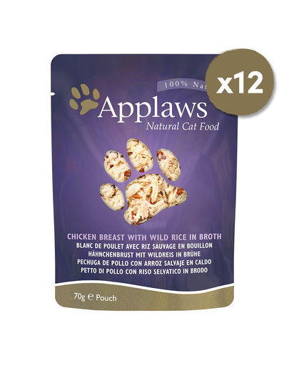 APPLAWS Cat Pouch 12 x 70 g Huhn mit Wildreis