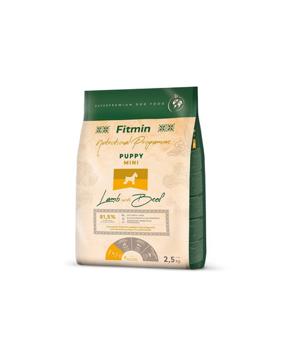 FITMIN Dog Mini Puppy Lamb&Beef 2,5 kg  für Welpen kleiner Rassen