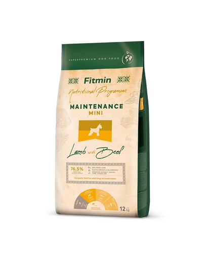 FITMIN Dog Nutritional Programme Mini Maintenance Lamb&Beef 12 kg für erwachsene Hunde kleiner Rassen
