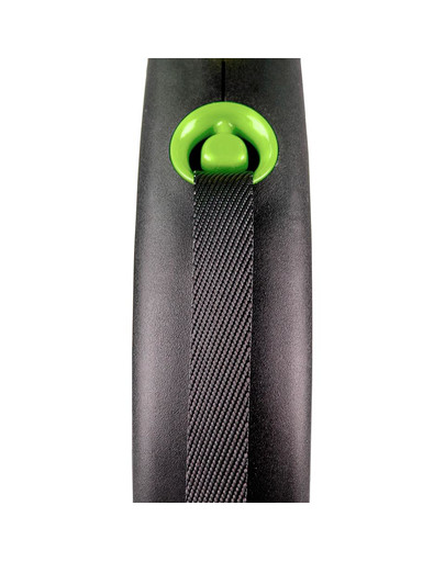 FLEXI Automatik-Leine Schwarz Design L-Gurt 5 m grün