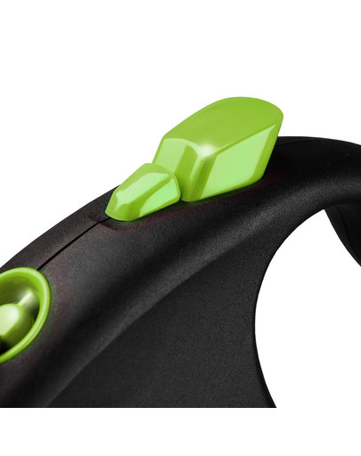 FLEXI Automatik-Leine Schwarz Design L-Gurt 5 m grün