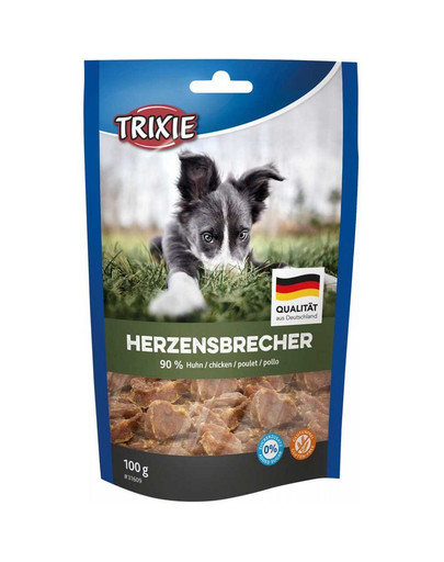 TRIXIE Herzensbrecher 100g Hühnerleckerlis für Hunde