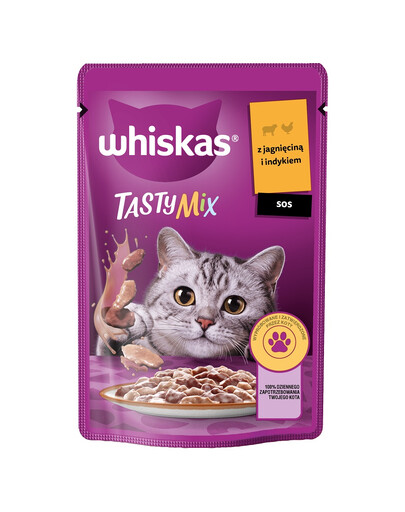 WHISKAS Adult 85g: Nassfutter für adulte Katzen mit Lamm und Pute in Sauce