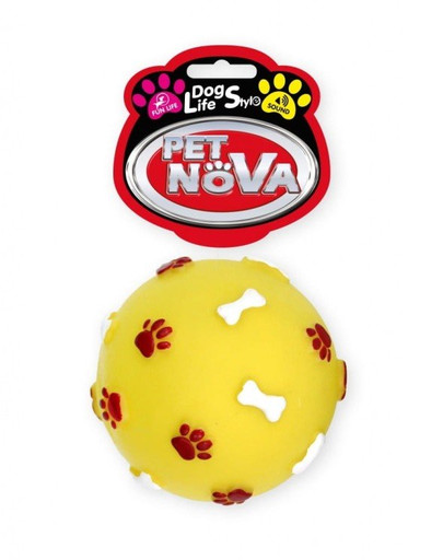 PET NOVA DOG LIFE STYLE Kauspielzeug mit Pfoten Motiv 7,5cm gelb