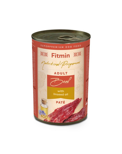 FITMIN Dog Nutritional Programme Tin Beef with lindseed oil 400g Rindfleisch mit Leinsamenöl