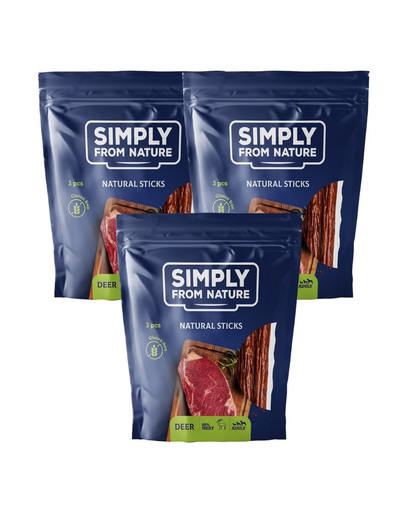 SIMPLY FROM NATURE Nature Sticks with deer Nature Sticks mit Hirsch 3 x 3 St