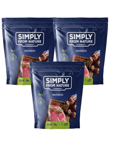SIMPLY FROM NATURE Natürliche Rindswürstchen 3 x 200 g