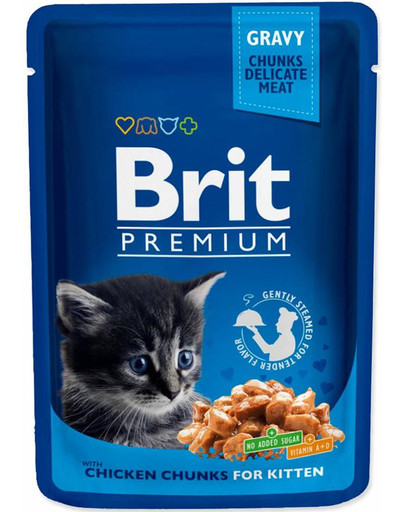 BRIT Premium Cat Pouches Chicken Chunks for Kitten 100g