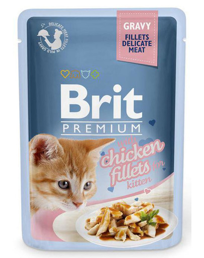 BRIT remium Cat Pouch with Chicken Fillets in Gravy for Kitten 85g