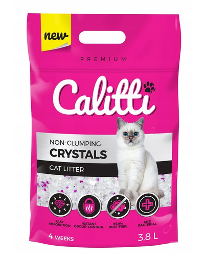 CALITTI Crystals Silikon Katzenstreu 11,4 l (3 szt. x 3,8 l)