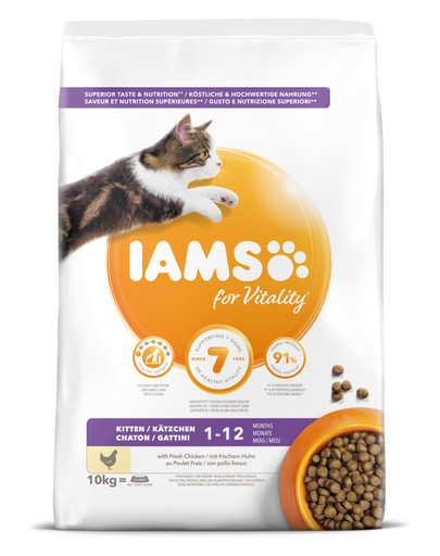 IAMS Cat Kitten & Junior All Breeds Chicken 10 kg