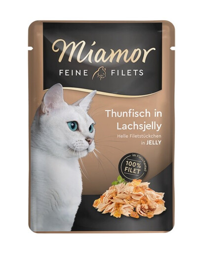 MIAMOR Feline Filets Thunfisch und Lachs im Gelee Beutel 24x100 g
