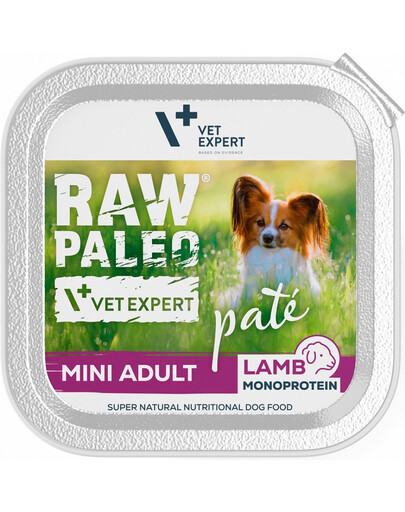 VETEXPERT RAW PALEO Pate Adult Mini Lamb 150 g Pastete für kleine Hunderassen mit Lammfleisch