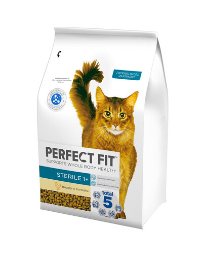 PERFECT FIT Sterile 1+ Trockenvollfutter mit Huhn für ausgewachsene sterilisierte Katzen 3x2,8 kg