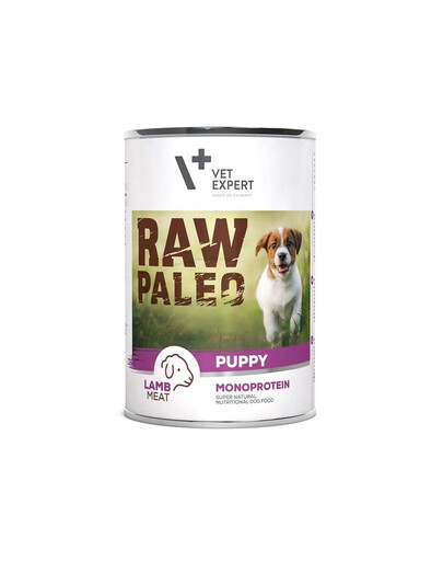 VETEXPERT Hundenassfutter – Raw Paleo Puppy Lamm 800g
