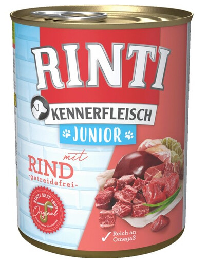 RINTI Kennerfleish Junior Beef 400 g mit Rindfleisch für Welpen