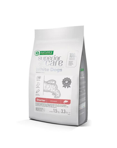 NATURES PROTECTION Superior Care White Dogs Grain Free Salmon Starter All Breeds 1,5 kg