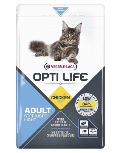 VERSELE-LAGA Opti Life Cat Sterlised/Light Chicken 1 kg für sterilisierte Katzen