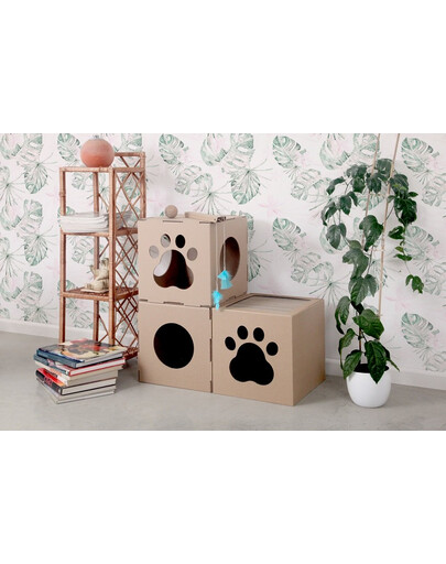 CARTON+ PETS Modulare Katzenhäuser aus Pappe Twins