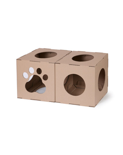 CARTON+ PETS Modulare Katzenhäuser aus Pappe Twins