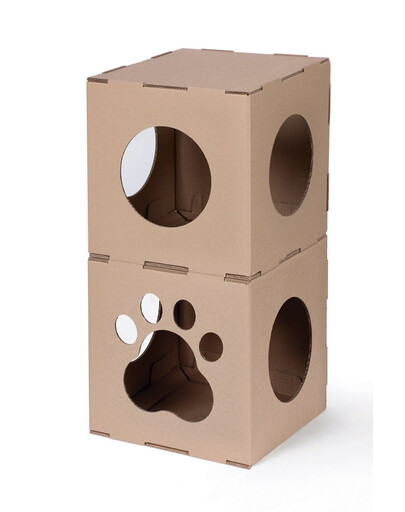CARTON+ PETS Modulare Katzenhäuser aus Pappe Twins