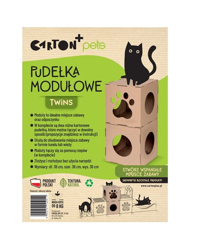 CARTON+ PETS Modulare Katzenhäuser aus Pappe Twins