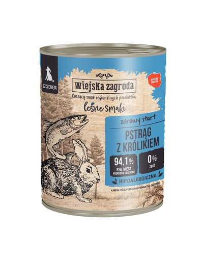 WIEJSKA ZAGRODA Forest Flavours Forelle mit Kaninchen 800 g für Welpen