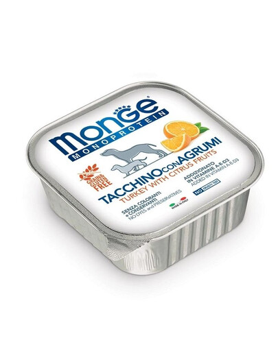 MONGE Fruit Dog Monoprotein Truthahn mit Orange 150 g